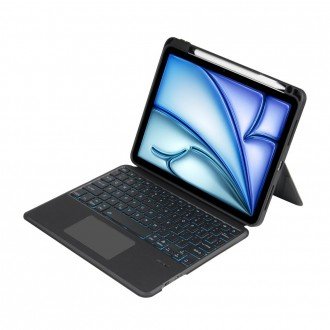 Juodas atverčiamas dėklas su klaviatūra "Tech-Protect Scmag Pen + Keyboard skirtas iPad Air 10.9 4 / 5 / 2020-2022 / 11 6 / 2024 