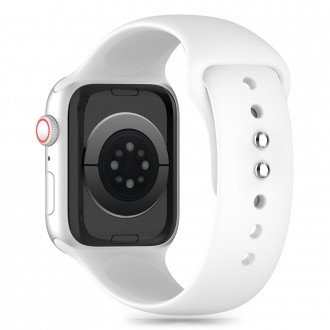 Baltos spalvos apyrankė "Tech-Protect Silicone" laikrodžiui Apple Watch 4 / 5 / 6 / 7 / 8 / 9 / SE (38 / 40 / 41 MM)