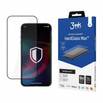 LCD apsauginis stikliukas 3MK Hard Glass Max Finger Print telefonui Samsung Galaxy S22 Ultra juodas