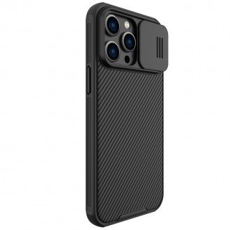 Juodas dėklas su kameros apsauga "Nillkin Camshield Pro" telefonui Google Pixel 7 Pro 5G 