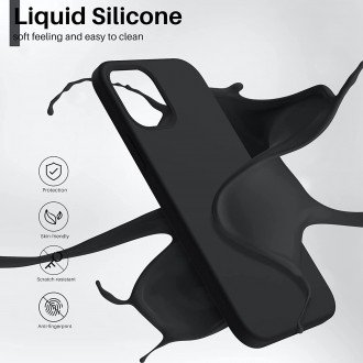 Juodos spalvos dėklas "Liquid Silicone 1.5mm" telefonui Samsung Galaxy A55 5G