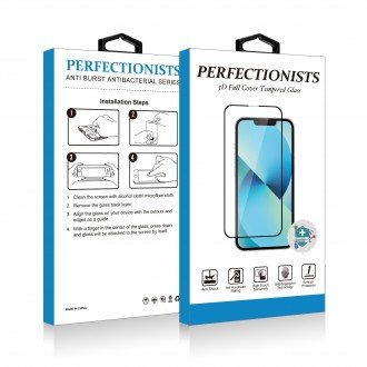 LCD apsauginis stikliukas "5D Perfectionists" telefonui iPhone XR / 11 lenktas juodas