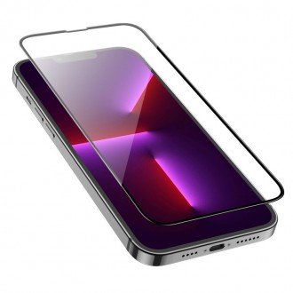 5D juodais apvadais apsauginis grūdintas stiklas Samsung Galaxy A715 A71 telefonui "Full Glue"