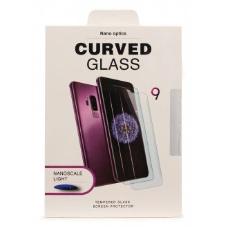 Lenktas skaidrus apsauginis grūdintas stiklas "Nano Optics 5D UV Glue" telefonui Samsung Galaxy S22 Ultra 5G 