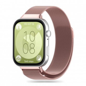 Rožinio aukso spalvos apyrankė "Tech-Protect Milaneseband" laikrodžiui Huawei Watch Fit 3