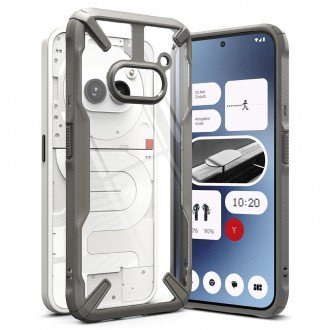Pilkais tvirtais kraštais dėklas "Ringke Fusion X" telefonui Nothing Phone 2A
