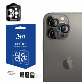 Apsauginis stikliukas kamerai juodais krašteliais "3MK Lens Pro"  telefonui Apple iPhone 15