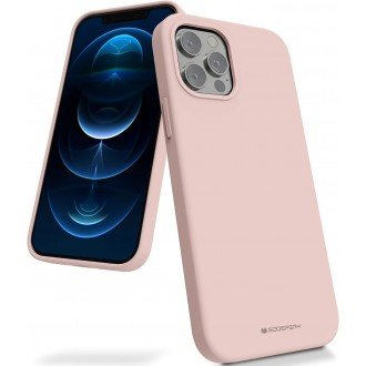 Dėklas Mercury Silicone Case Apple iPhone 12 / 12 Pro rožinis smėlio