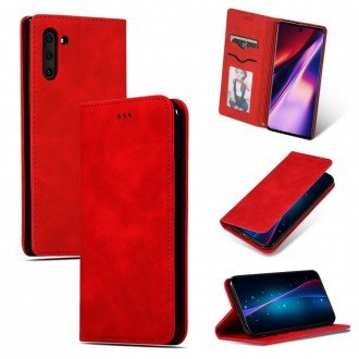 Raudonas atverčiamas dėklas "Business Style" telefonui Xiaomi Redmi 12 / Redmi Note 12R / Poco M6 Pro 5G