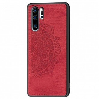 Raudonas silikoninis dėklas ''Mandala'' su medžiaginiu atvaizdu Samsung S21 Ultra